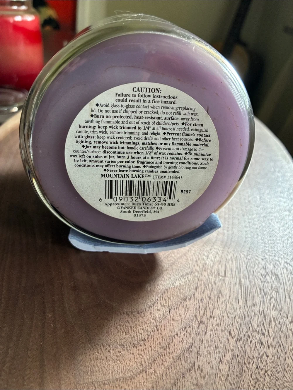 Yankee Candle Mountain Lake Scented Candle - Light Purple. Retired scent